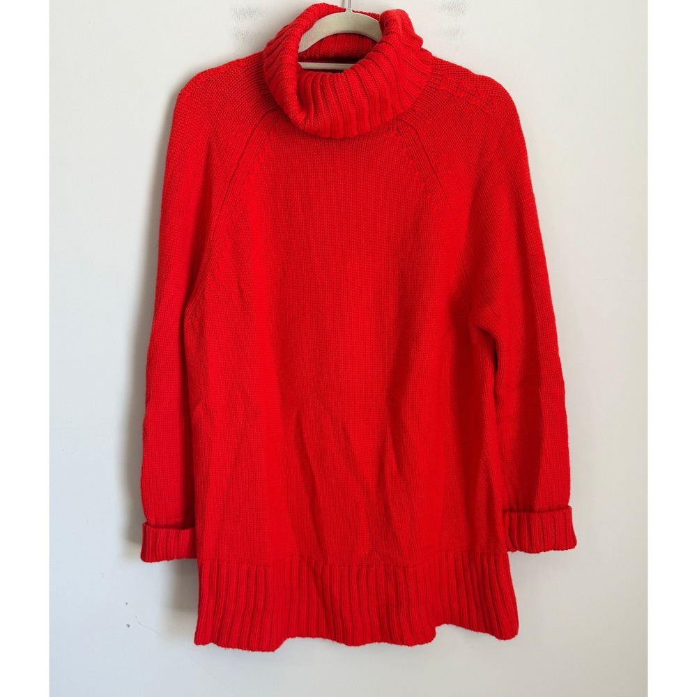 Tuckernuck Turtleneck Wool Sweater Womens L Red 100% Wool Chunky Knit
